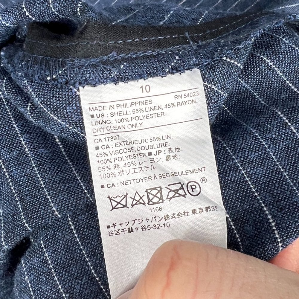 Banana Republic Blue Pinstripe Midi Dress - Picture 4 of 10